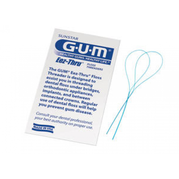 GUM Eez-Thru Floss Threaders 100 Pkg/Box With 5 Threaders In Each
